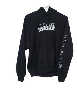 Ice Cube WMS Med Lethal Injection Hooded Sweatshirt Hoodie Black White Pocket